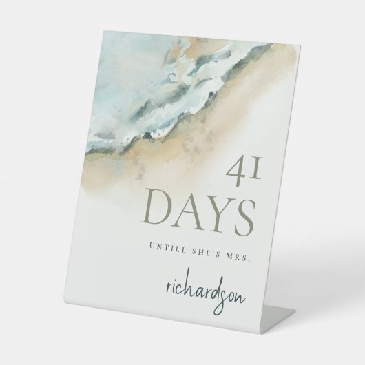 海岸海波の砂のビーチ日までミセス 台座サイン (正面)