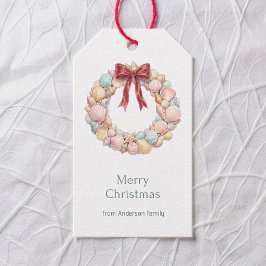 海岸海洋ビーチクリスマスシェルリースリボン ギフトタグ
