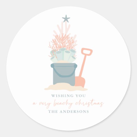 海岸海辺クリスマスシール ラウンドシール (正面)