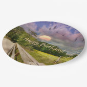 海岸湿地の夕日 ペーパープレート (アングル)