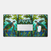 海岸熱帯性アクアグリーンブルーシーウミガメ デスクマット (キーボード&マウス)