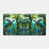 海岸熱帯性アクアグリーンブルーシーウミガメ デスクマット (正面)