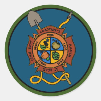 海岸牧場1"ホース消防署ステッカー ラウンドシール