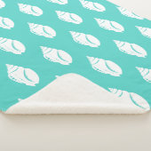 海岸白い貝殻とシーグリーン シェルパブランケット (3/4)