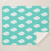 海岸白い貝殻とシーグリーン シェルパブランケット (正面(横))