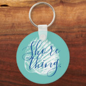 海岸白い貝殻の海岸の物 キーホルダー (正面)