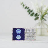 海岸白漆喰の木航海のの青い貝殻 名刺 (スタンド正面)