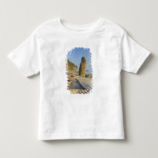 海岸線と海食柱、ルビービーチ、オリンピック トドラーTシャツ (正面)
