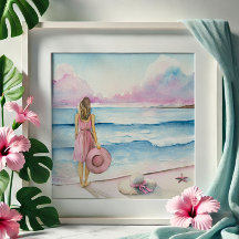 海岸線による水彩画