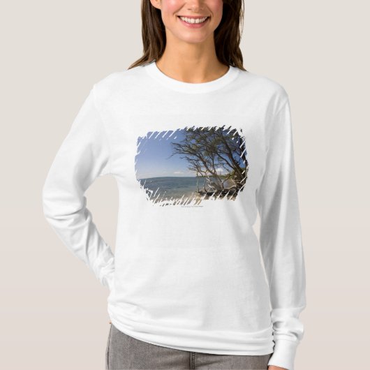 海岸線に沿うビーチの木 Tシャツ (正面)
