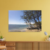 海岸線に沿ったビーチの木 キャンバスプリント (インサイチュ (リビング))