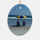 海岸線のビーチチェア セラミックオーナメント (右)