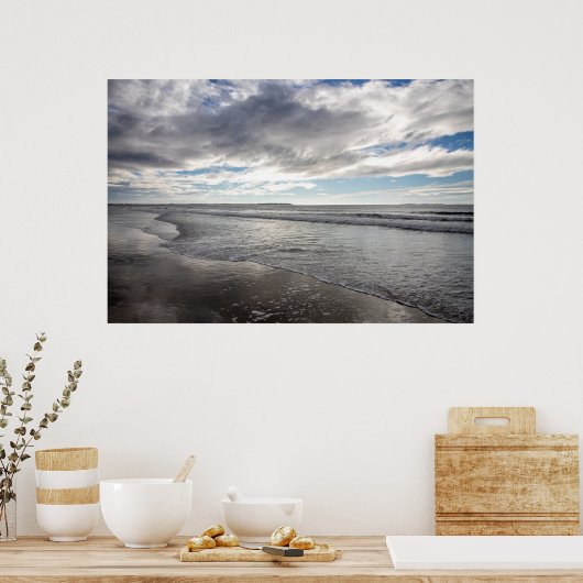 海岸線のポスター上の平和な波 ポスター (キッチン)