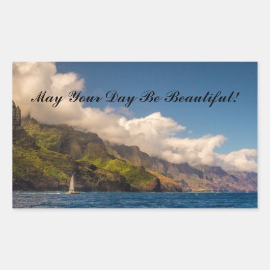 海岸線の航海 長方形シール (正面)