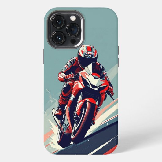 🌅 海岸線を疾走するスポーツバイクライダー iPhoneケース (裏面)