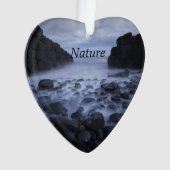 海岸線沿いの小石と海の名前 オーナメント (正面)