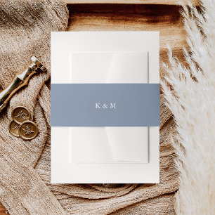 海岸線虫の青結婚モノグラム 招待状ベリーバンド