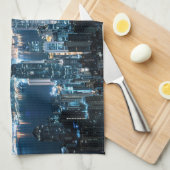 海岸線 |アジアの香港島 キッチンタオル (四つ折り)