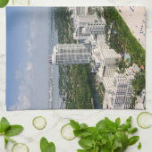 海岸線 |アーバンビーチ、マイアミ、フロリダ キッチンタオル (折り畳み)