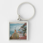 海岸線 |イタリア，アマルフィ海岸，ポジターノ キーホルダー (正面)