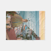 海岸線 |イタリア，アマルフィ海岸，ポジターノ フリースブランケット (正面(横))