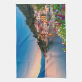 海岸線 |イタリア，ロンバルディア，バレナ キッチンタオル (縦)