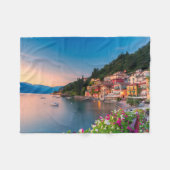 海岸線 |イタリア，ロンバルディア，バレナ フリースブランケット (正面(横))