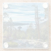 海岸線 カリフォルニア州タホ湖エメラルド湾 ガラスコースター (裏面)