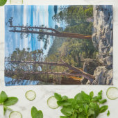 海岸線 カリフォルニア州タホ湖エメラルド湾 キッチンタオル (折り畳み)