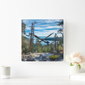 海岸線 カリフォルニア州タホ湖エメラルド湾 スクエア壁時計 (ホーム)