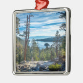 海岸線 カリフォルニア州タホ湖エメラルド湾 メタルオーナメント (左)
