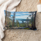 海岸線 カリフォルニア州タホ湖エメラルド湾 ランバークッション (ブランケット)