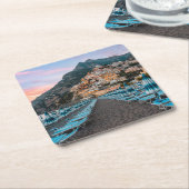 海岸線 |カンパニア（イタリア） スクエアペーパーコースター (アングル)
