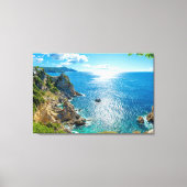 海岸線 |ギリシャ・コルフ，パラアイオカストリッサ キャンバスプリント (正面)