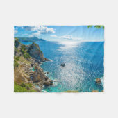 海岸線 |ギリシャ・コルフ,パラアイオカストリッサ フリースブランケット (正面(横))