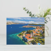 海岸線 |クロアチア、コルクラ島、コルクラ町 サンキューカード (スタンド正面)