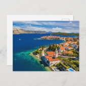 海岸線 |クロアチア、コルクラ島、コルクラ町 ポストカード (正面/裏面)
