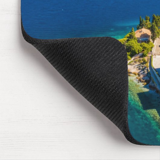 海岸線 |クロアチア、コルクラ島、コルクラ町 マウスパッド (コーナー)