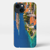 海岸線 |クロアチア、コルクラ島、コルクラ町 iPhoneケース (裏面)
