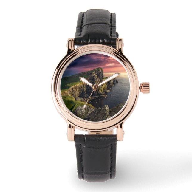 海岸線 |スコットランド、スカイ島 腕時計 (正面)