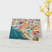 海岸線 |ナポリ・イタリア カード (黄色い花)