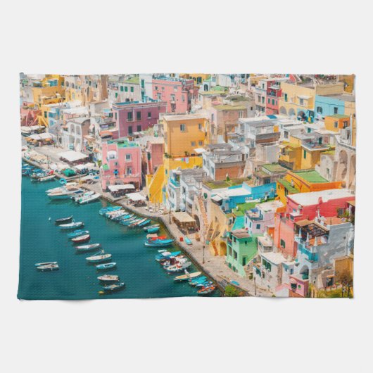 海岸線 |ナポリ・イタリア キッチンタオル (横)