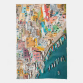 海岸線 |ナポリ・イタリア キッチンタオル (縦)