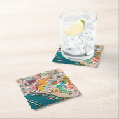 海岸線 |ナポリ・イタリア スクエアペーパーコースター (インサイチュ)