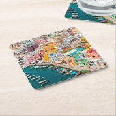 海岸線 |ナポリ・イタリア スクエアペーパーコースター (アングル)