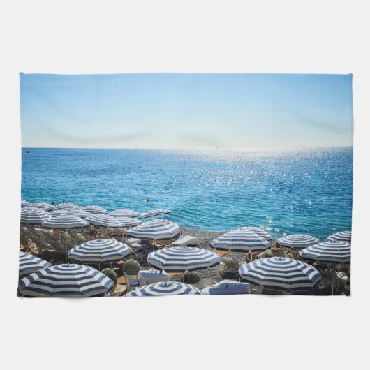 海岸線 |ニースフランスのフランス，リビエラ キッチンタオル (横)