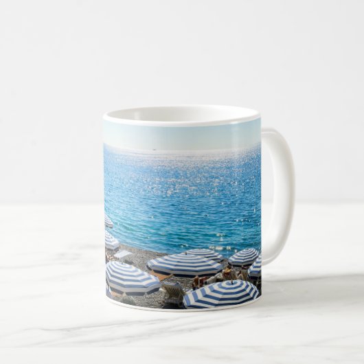 海岸線 |ニースフランスのフランス,リビエラ コーヒーマグカップ (正面右)