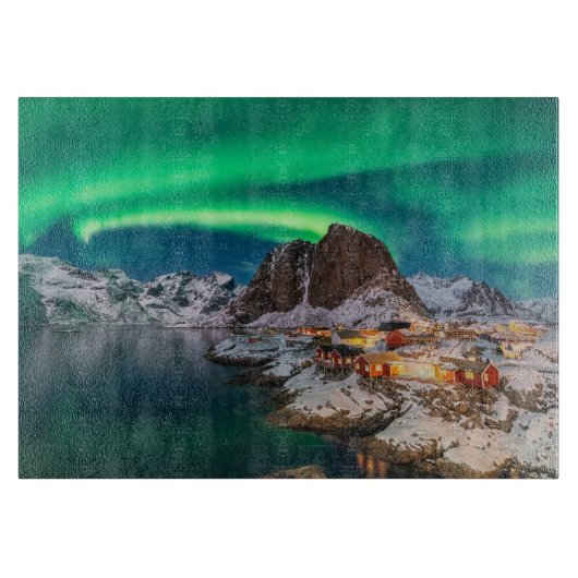 海岸線 |ノルウェー、ハンノイ、ロフテン諸島 カッティングボード (正面)