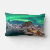 海岸線 |ノルウェー、ハンノイ、ロフテン諸島 ランバークッション (裏面)