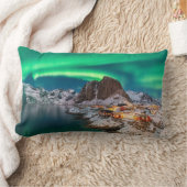 海岸線 |ノルウェー、ハンノイ、ロフテン諸島 ランバークッション (ブランケット)